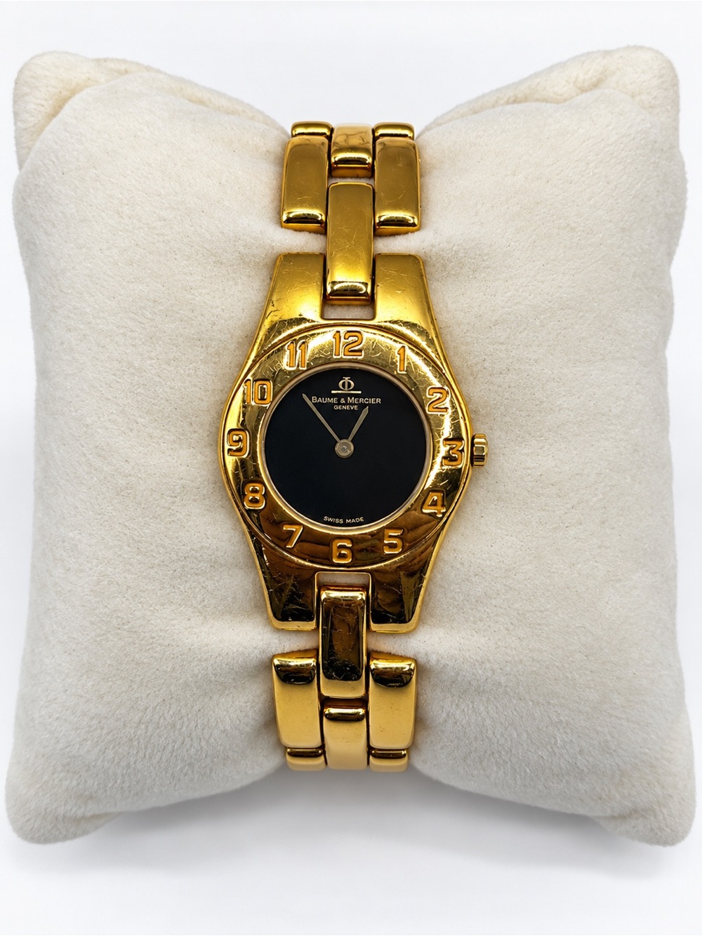 Baume & Mercier Linea Gold-Tone Black Dial Women’s Watch – Working
